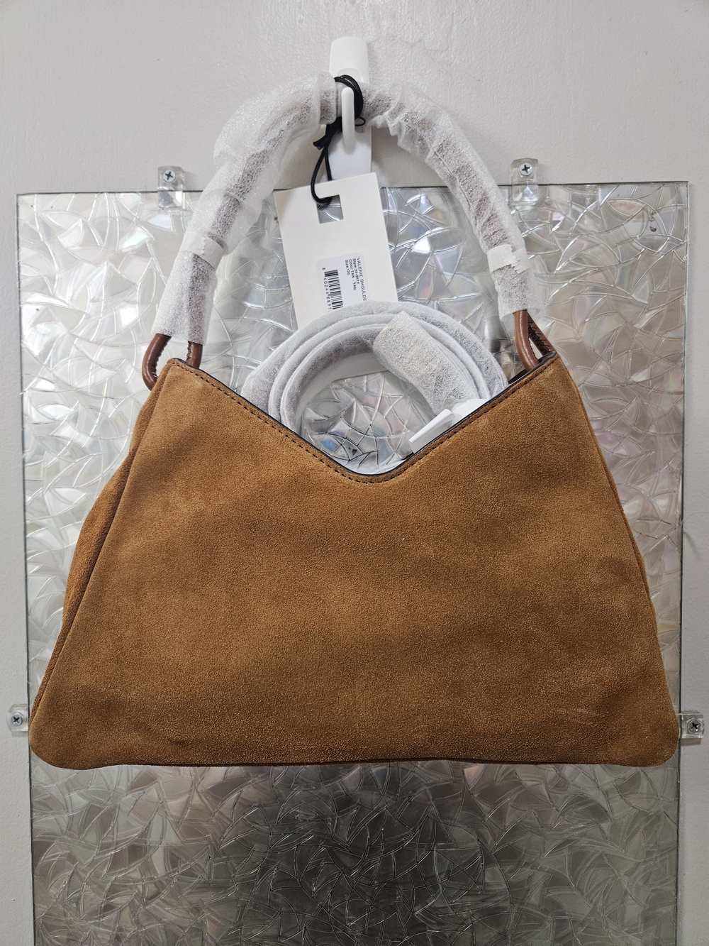 STAUD Valerie Suede Shoulder Bag in Tan NWT - Picture 3 of 5